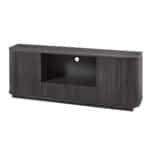 Pressed Wood Wave Patterned Storage Cabinet with Enclosed Compartments - Black - Image 7