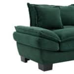 Green Corduroy Loveseat Sofa with Double Layer Cushion and Extra Pillows - 2-Seater - Image 10