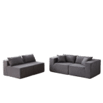 ⁦Corduroy L-Shaped Modular Sofa Set with Minimalist Design - Beige⁩ - الصورة ⁦53⁩