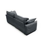 Grey Corduroy 2-Seater Sofa with 4 Pillows - Retro Style Deep Seating - Image 7