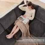 Chenille L-Shaped Modular Sofa with Reversible Cushions - 5-Seater - Available in 2 Colors - Image 7