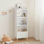 White MDF 4-Tier Bookcase with Toy Storage - Children's Room Organizer - Image 6