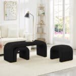 Stylish Black U-Shaped Ottoman Bench – Versatile Seating & Footrest