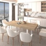 Wooden Rectangular Extendable Dining Table with Retractable Design - Natural - Image 3