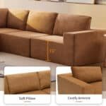 Terry Cloth Modular Sectional Sofa with Wide Seat - 5-Seater - Available in 3 Colors - Image 8
