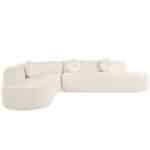 Chenille Curved Sectional Sofa with Tufted Cushions - Gray - Image 6