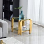 Ultimate Gold Tempered Glass Side Table – Modern & Premium Design - Image 2
