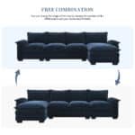 Chenille L-Shaped Sectional Sofa with Reversible Chaise and Side Storage Pockets - Available in 3 Colors - Image 4