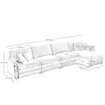 Grey Corduroy L-Shaped Sectional Sofa with Ottoman - Retro Style - Image 9