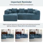 Chenille Fabric Modular Sectional Sofa with Deep Seating and Two Side Pockets - Blue - Image 6