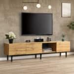 LED-Illuminated Media Console - Modern TV Stand with Customizable Lighting & Storage