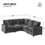 Chenille L-Shaped Modular Sofa with Reversible Cushions - 5-Seater - Available in 2 Colors - Image 2