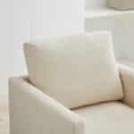 Wavy Chenille Square Swivel Accent Chair with 360-Degree Rotation - Beige - Image 10
