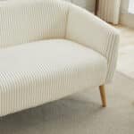 Ultimate Ivory Corduroy Loveseat – Premium Modern Comfort - Image 7