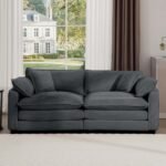 Elegant Grey Corduroy Modern Sofa – Comfortable & Stylish Living Room Centerpiece - Image 2