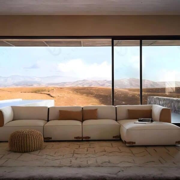 Eco-Friendly L-Shaped Sectional Sofa with Customizable Upholstery - Modern Luxury