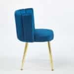 Velvet Dining Chair Set with Ergonomic Design - Blue - Image 2