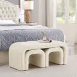 Elegant Cream U-Shaped Ottoman Set for Versatile Home Use - Image 2