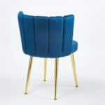 Velvet Dining Chair Set with Ergonomic Design - Blue - Image 7
