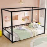Black Iron Twin Floor Bed - Durable & Modern Low-Profile Bed Frame - Image 2
