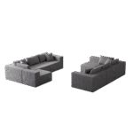 ⁦Corduroy L-Shaped Modular Sofa Set with Minimalist Design - Beige⁩ - الصورة ⁦51⁩