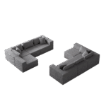 ⁦Corduroy L-Shaped Modular Sofa Set with Minimalist Design - Beige⁩ - الصورة ⁦57⁩