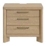 Wooden Nightstand with 3 Drawers - Tan - Image 2