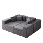 ⁦Corduroy L-Shaped Modular Sofa Set with Minimalist Design - Beige⁩ - الصورة ⁦60⁩