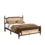 Elegant Rattan Bed with Walnut Finish – Perfect for Stylish Bedrooms - Image 8