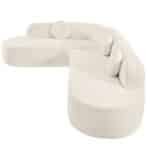 Chenille Curved Sectional Sofa with Tufted Cushions - Gray - Image 9