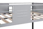 Metal Twin Over Twin Bunk Bed with Full-Length Guardrail and Vent Board - Black with Grey - Image 12