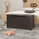 MDF Toy Box with Safety Hinged Lid - Coffee - Image 8