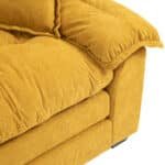 Chenille Loveseat with Memory Foam Cushions and 2 Throw Pillows - Yellow - Image 10