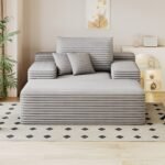 Ultimate Grey Faux Fur Cloud Sofa – Luxurious & Comfortable