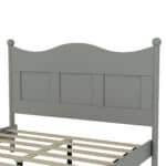 Solid Wood Queen Platform Bed Frame with Wooden Slat Support - Gray - Image 9