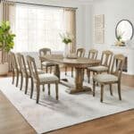 Curved MDF Extendable Dining Table for 6 - Mid Century Modern Style - Image 9