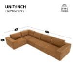 Terry Cloth Modular Sectional Sofa with Wide Seat - 5-Seater - Available in 3 Colors - Image 2