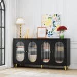 Black Acrylic Sideboard – Modern Storage Solution with Stylish Acrylic Doors - Image 2