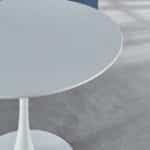 MDF Round Dining Table with Pedestal Base - Seats 4-6 - White - Image 5