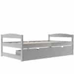 Gray Pine Bed with Storage Drawers - Space-Saving Twin Platform Bed - Image 5