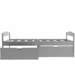 Gray Pine Bed with Storage Drawers - Space-Saving Twin Platform Bed - Image 9