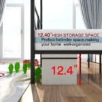 Metal Canopy Bed Frame with Vintage Headboard and Under-Bed Storage - Black - Image 9