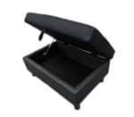 Faux Leather L-Shaped Sectional Sofa with Storage Ottoman - Brown - Image 13