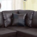 Faux Leather L-Shaped Sectional Sofa with Storage Ottoman - Brown - Image 3