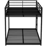 ⁦Metal Full over Full Bunk Bed with Low Design and Guardrails - Black⁩ - الصورة ⁦10⁩