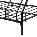Sturdy Metal Twin-Over-Full Bunk Bed with Enhanced Guardrail and Under-Bed Storage - Black - Image 9
