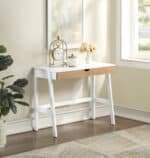 White and Natural Wood Desk with Versatile Storage - Ideal for Home Office