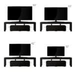 Matt Laminate Modern TV Stand with LED Lights and Push Door System - Black - Image 11