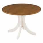 Mid-Century Round Dining Table with Intricately Carved Legs - Walnut and Cream White - Image 5