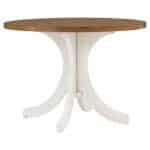 Mid-Century Round Dining Table with Intricately Carved Legs - Walnut and Cream White - Image 7
